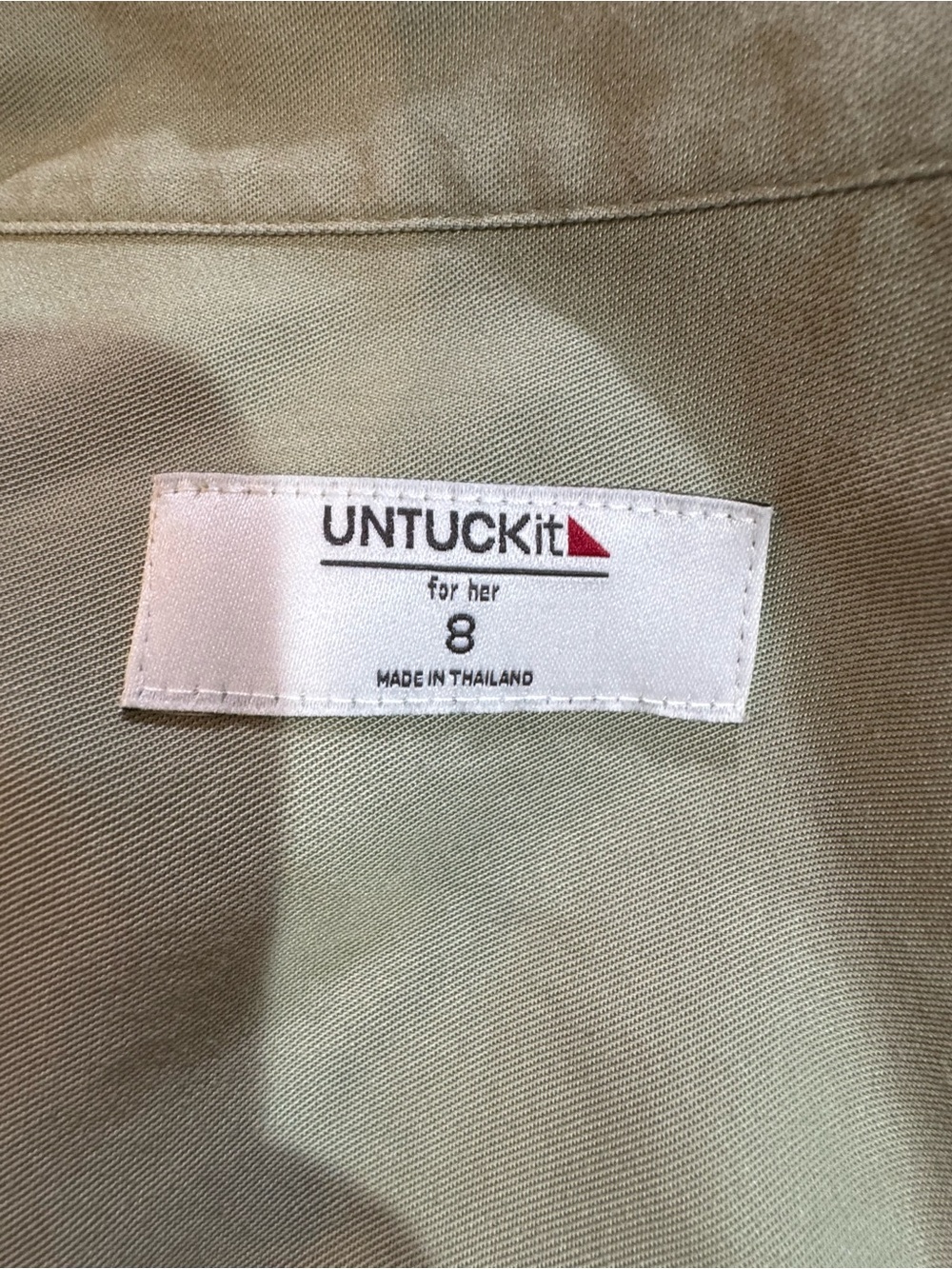 Light Olive Green Women’s Long Shirt Dress - Picture 3 of 8